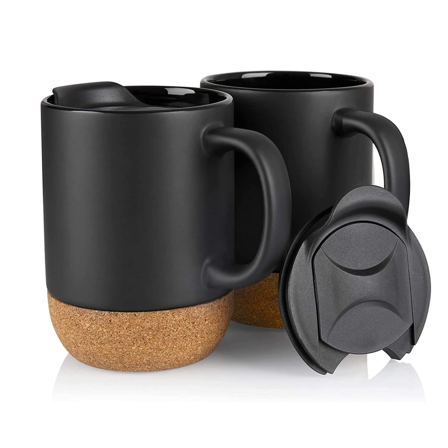 Black Mug with Cork Base