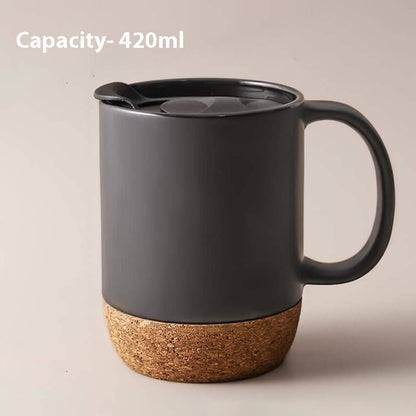 Black Mug with Cork Base