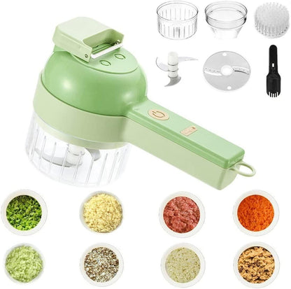 Karren Lenzaa™ 4-in-1 Portable Electric Vegetable Cutter – Wireless Food Chopper