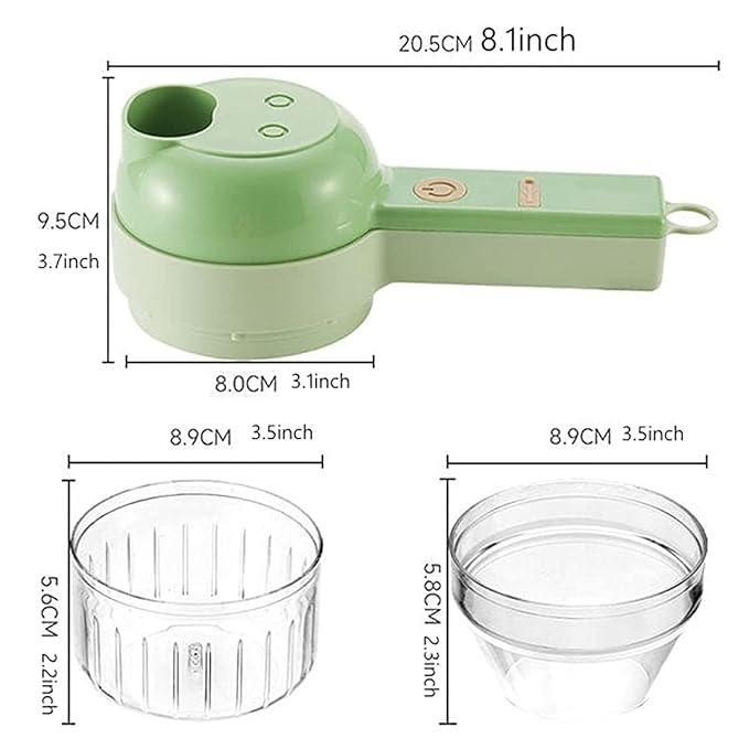 Karren Lenzaa™ 4-in-1 Portable Electric Vegetable Cutter – Wireless Food Chopper