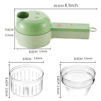 Karren Lenzaa™ 4-in-1 Portable Electric Vegetable Cutter – Wireless Food Chopper