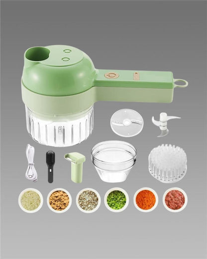 Karren Lenzaa™ 4-in-1 Portable Electric Vegetable Cutter – Wireless Food Chopper