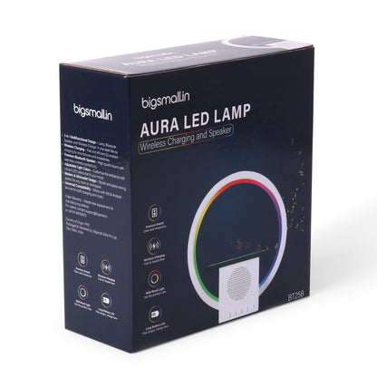 Aura LED Lamp with Wireless Charging & Speaker